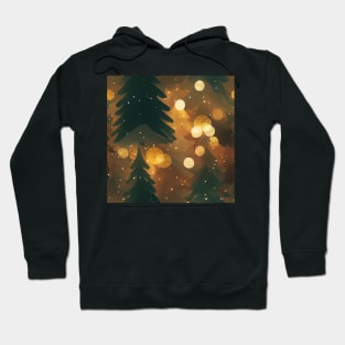 Festive Christmas Tree with Twinkle Lights and Bokeh Hoodie